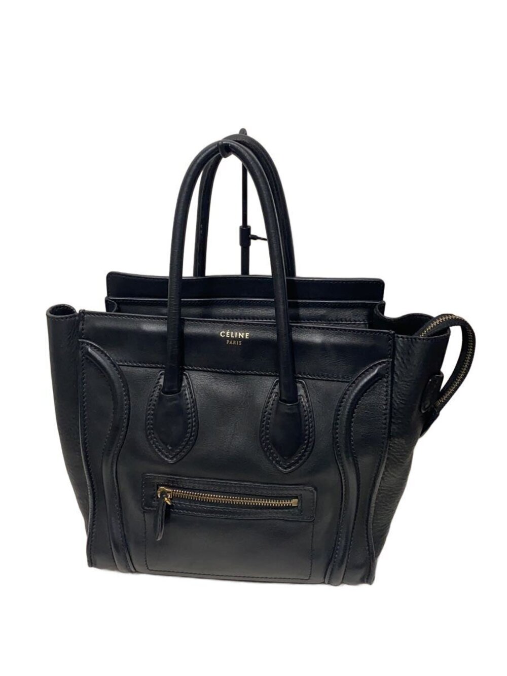 Celine Luggage Shoulder Bag Leather Black